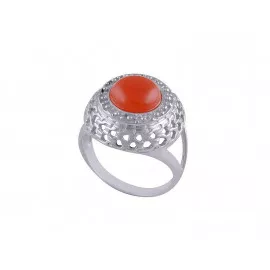 Stříbrný prsten s karneolem