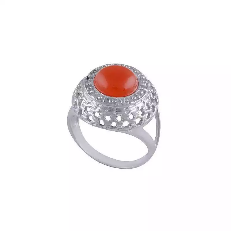 Stříbrný prsten s karneolem