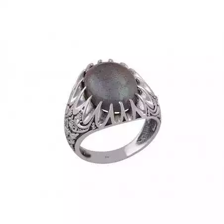 Stříbrný prsten s labradoritem