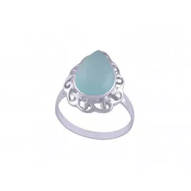Stříbrný prsten s chalcedonem