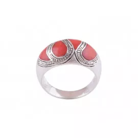 Stříbrný prsten s mořským korálem