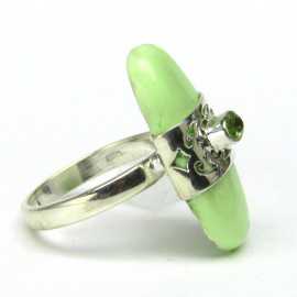 Stříbrný prsten s chrysoprasem