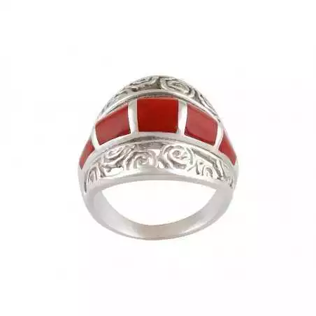 Stříbrný prsten s mořským korálem