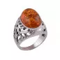 Stříbrný prsten s jantarem