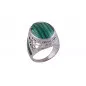 Stříbrný prsten s malachitem