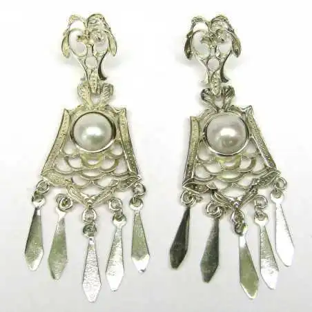 Stříbrné naušnice s perlami