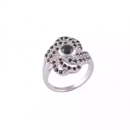 Stříbrný prsten se safíry