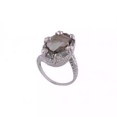 Stříbrný prsten se zeleným ametystem