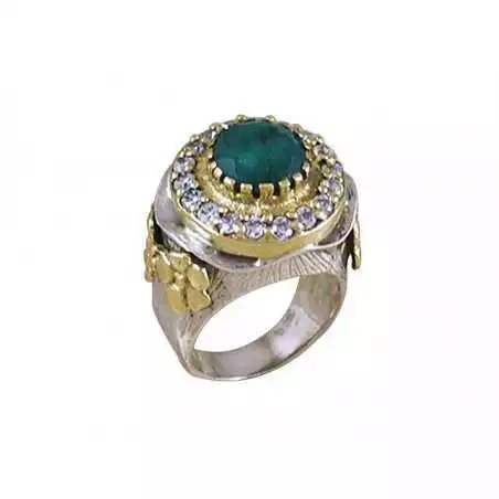 Stříbrný prsten se smaragdem