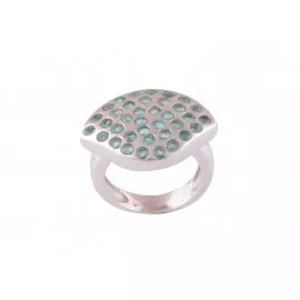 Stříbrný prsten se smaragdy