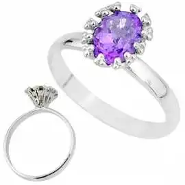 Stříbrný prsten s ametystem