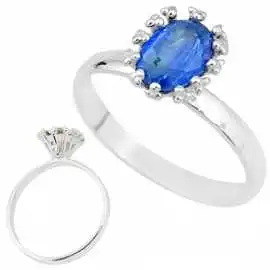 Stříbrný prsten s kyanitem