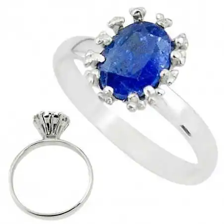 Stříbrný prsten s kyanitem