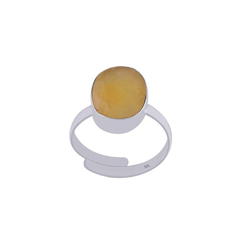 Stříbrný prsten se žlutým safírem