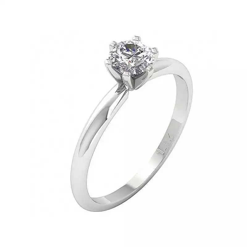 Zásnubní 14 kt zlatý prsten s briliantem 0.52 I1 M s certifikátem z ČGL