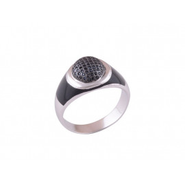 Stříbrný prsten s onyxy