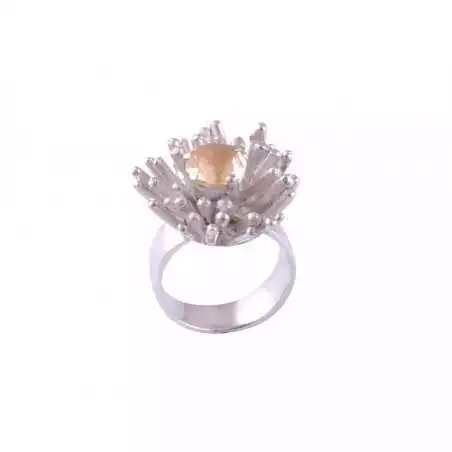 Stříbrný prsten s citrínem