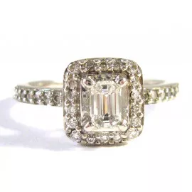 Starožitný 14 kt zlatý prsten s brilianty 0.57 kt