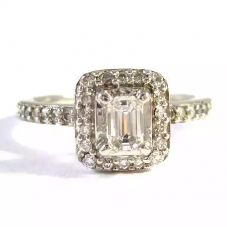 Starožitný 14 kt zlatý prsten s brilianty 0.57 kt