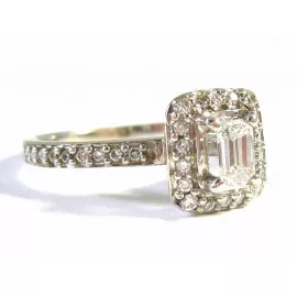 Starožitný 14 kt zlatý prsten s brilianty 0.57 kt