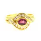 18 kt zlatý prsten s rubínem a brilianty