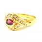 18 kt zlatý prsten s rubínem a brilianty