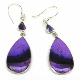 Stříbrné naušnice s dendritickým opálem