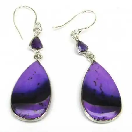 Stříbrné naušnice s dendritickým opálem