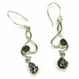 Stříbrné naušnice s meteoritem campo del Cielo