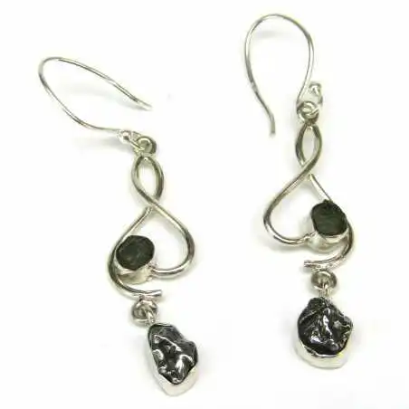 Stříbrné naušnice s meteoritem campo del Cielo