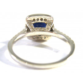 14 kt zlatý prsten se safírem 0.9 kt a brilianty 0.36 kt+ znalecký posudek+odhad