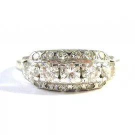 18 kt starožitný zlatý prsten s brilianty 0.76 kt