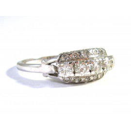 18 kt starožitný zlatý prsten s brilianty 0.76 kt