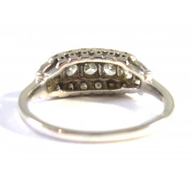 18 kt starožitný zlatý prsten s brilianty 0.76 kt