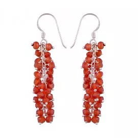 Stříbrné naušnice s karneoly
