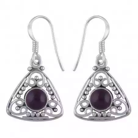 Stříbrné naušnice s ametysty