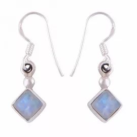 Stříbrné naušnice s měsíčním kamenem