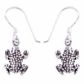 Stříbrné naušnice žáby