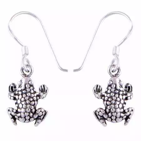 Stříbrné naušnice žáby