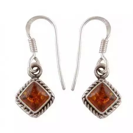 Stříbrné naušnice s jantary