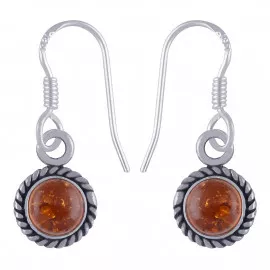 Stříbrné naušnice s jantary