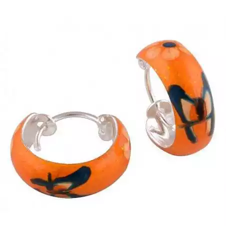 Stříbrné naušnice zdobené smaltem