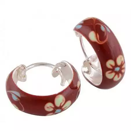 Stříbrné naušnice zdobené smaltem