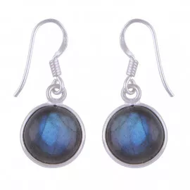 Stříbrné naušnice s labradoritem