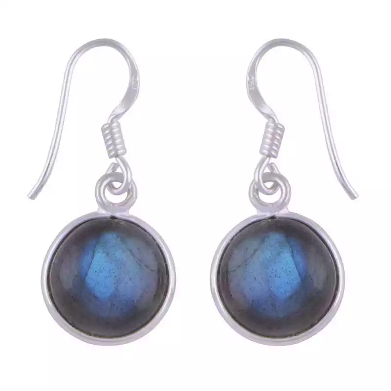 Stříbrné naušnice s labradoritem