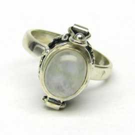 Stříbrný jedový prsten s měsíčním kamenem