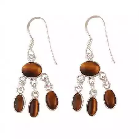 Stříbrné naušnice s tygřím okem