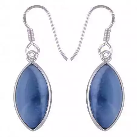 Stříbrné naušnice s modrým opálem