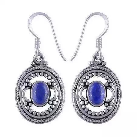 Stříbrné naušnice s lapis lazuli