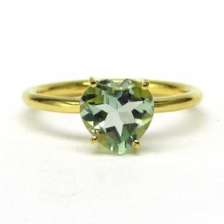 Stříbrný prsten se zeleným ametystem